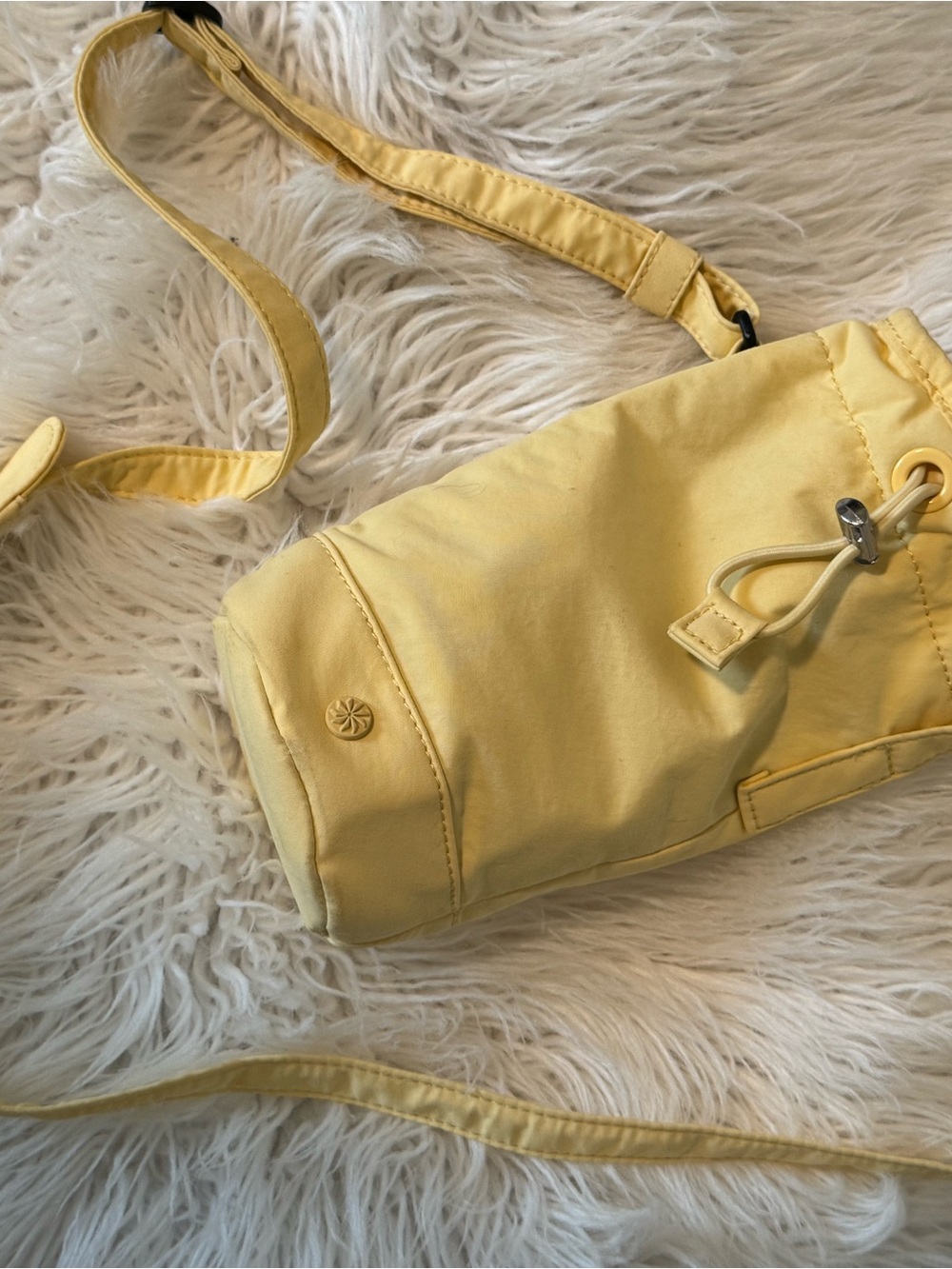 Athleta Light Yellow Crossbody Bucket Bag